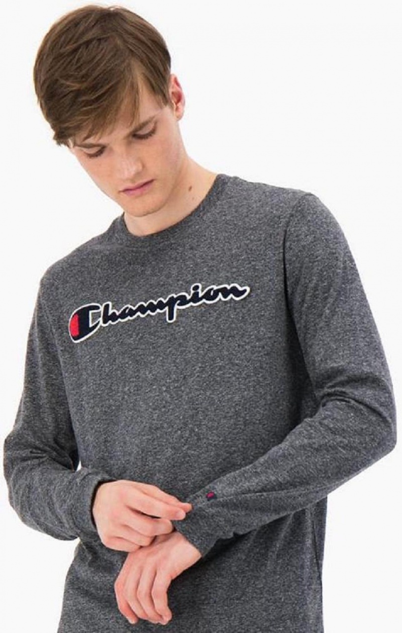 Sweats Champion Script Logo Coton Jersey Sweatshirt Homme Grise Foncé | 7104-WAMQT