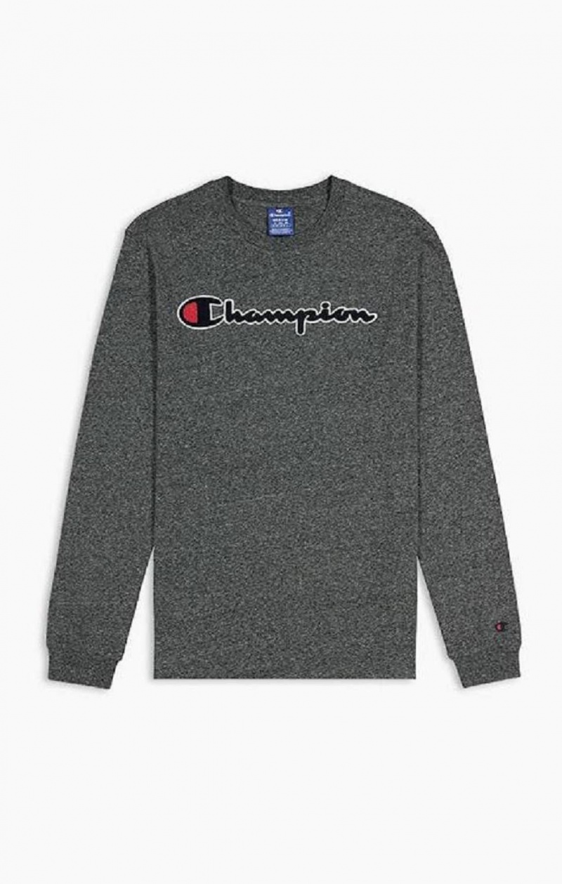 Sweats Champion Script Logo Coton Jersey Sweatshirt Homme Grise Foncé | 7104-WAMQT