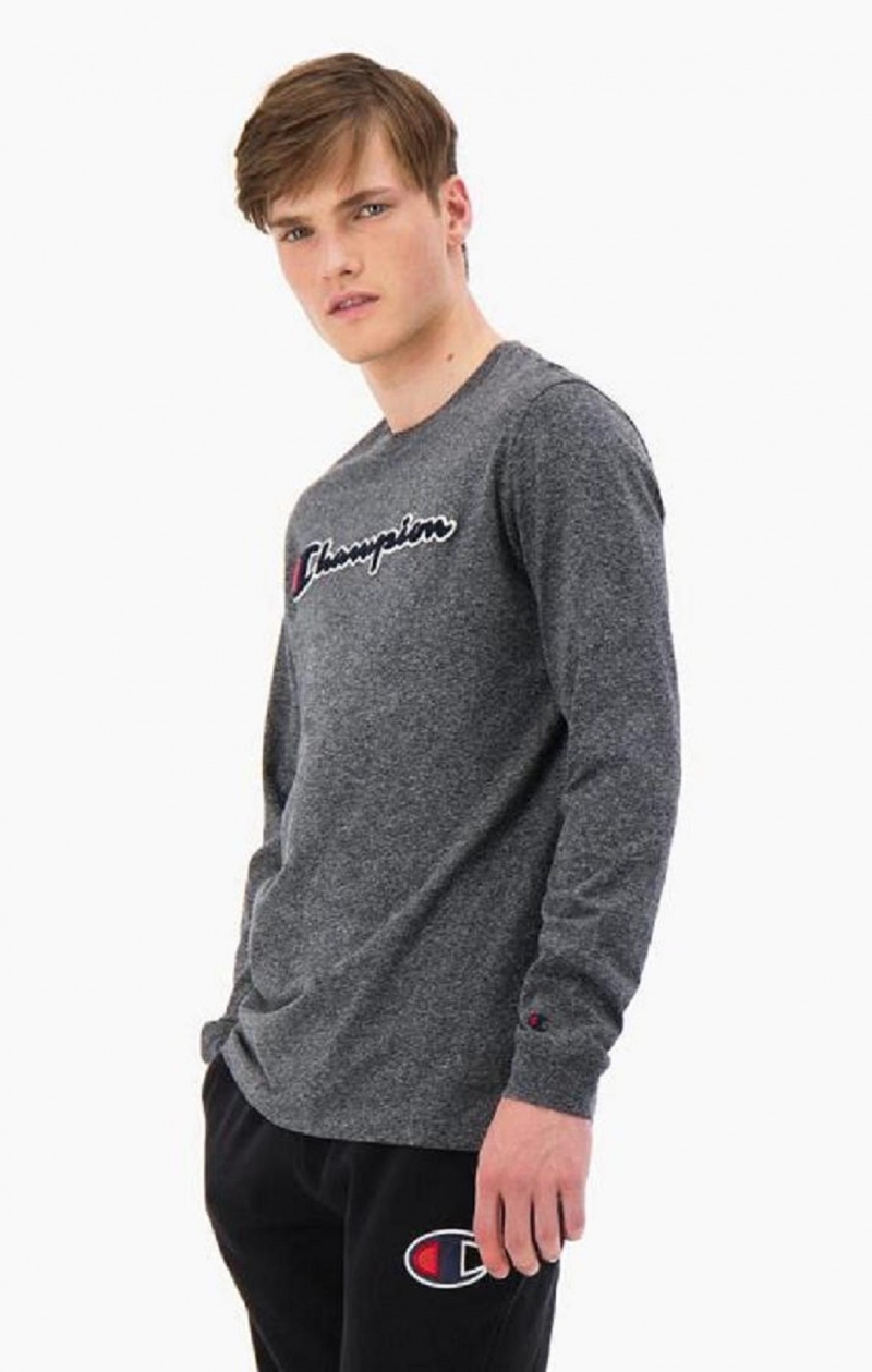 Sweats Champion Script Logo Coton Jersey Sweatshirt Homme Grise Foncé | 7104-WAMQT