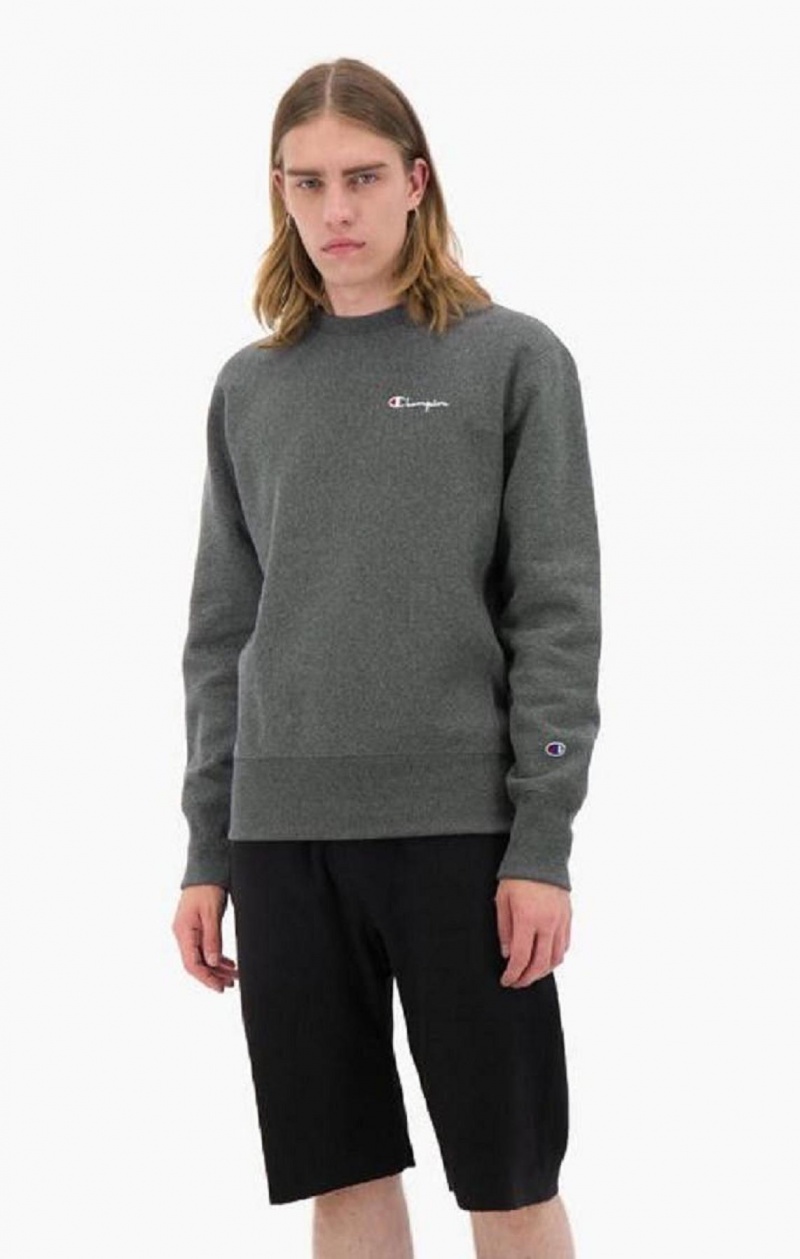 Sweats Champion Script Logo Reverse Weave Sweatshirt Homme Grise Foncé | 6182-EHKOM