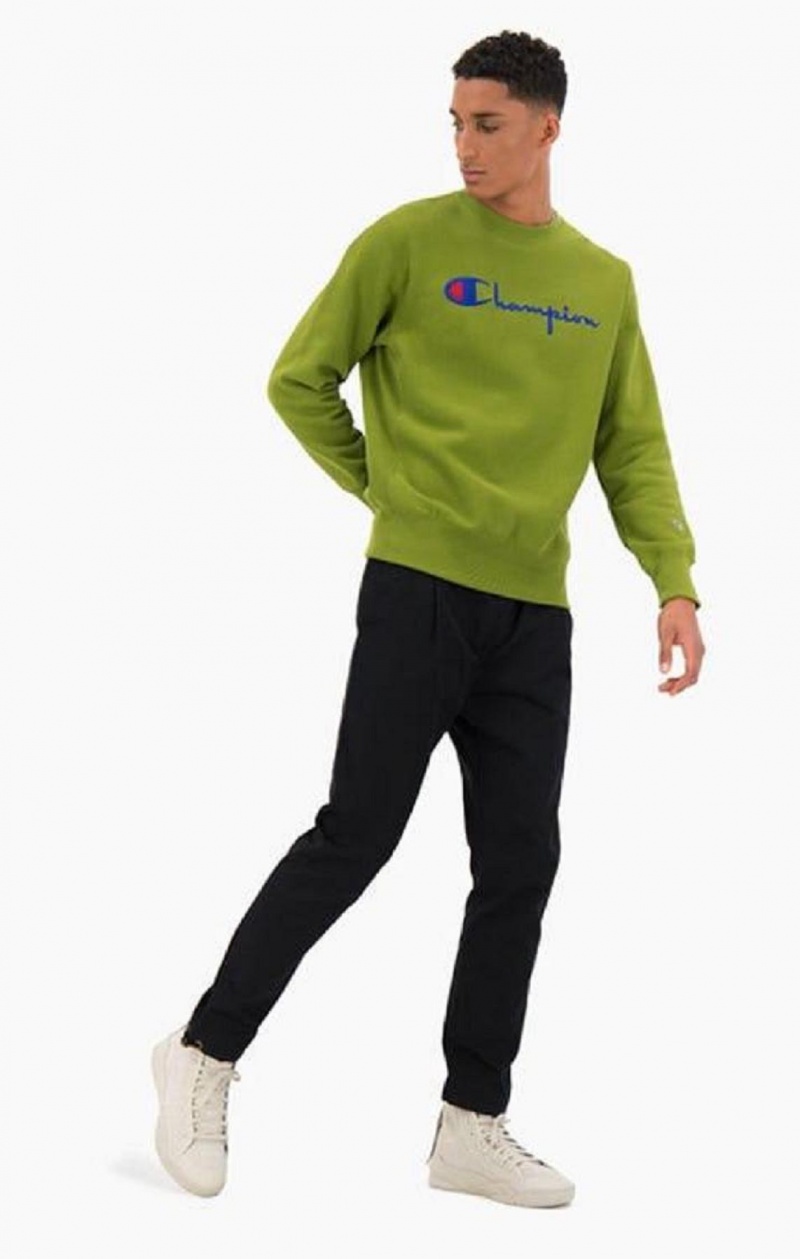 Sweats Champion Script Logo Reverse Weave Sweatshirt Homme Vert | 3620-KVPML