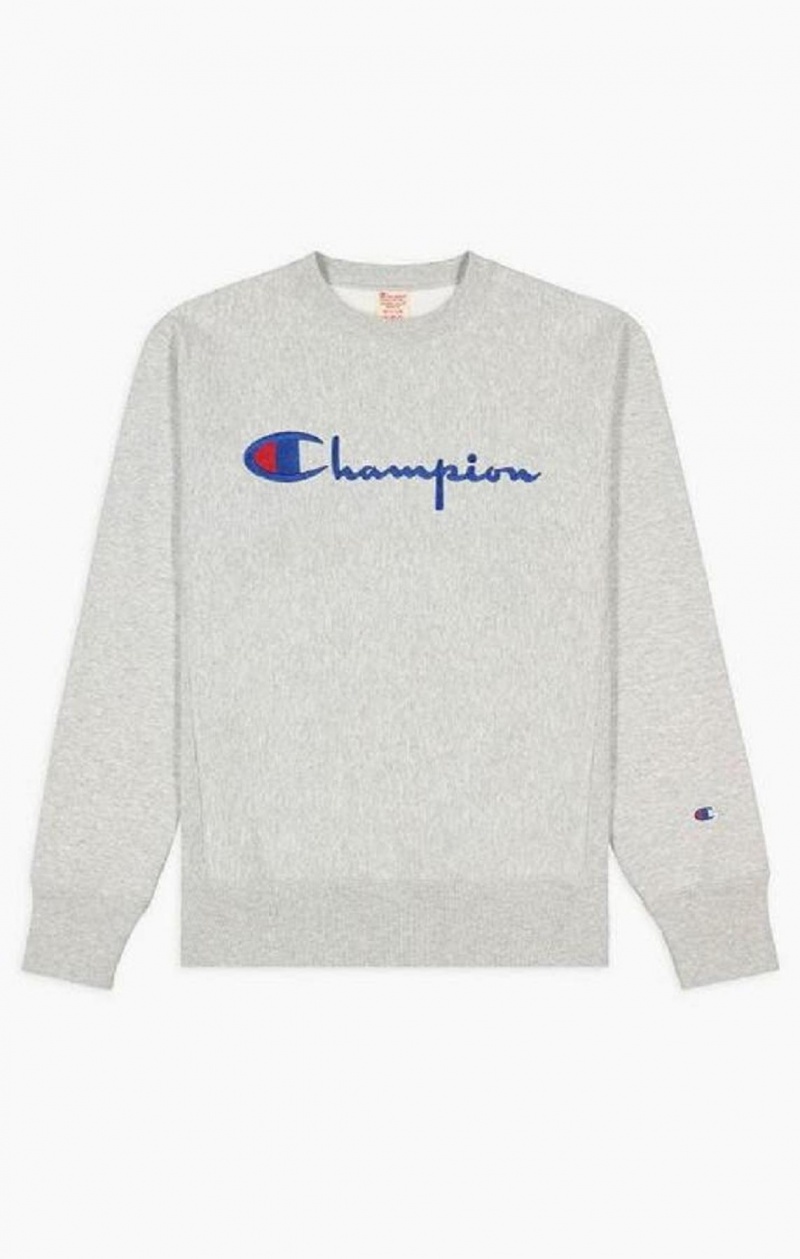 Sweats Champion Script Logo Reverse Weave Sweatshirt Homme Grise | 0942-TYHUV