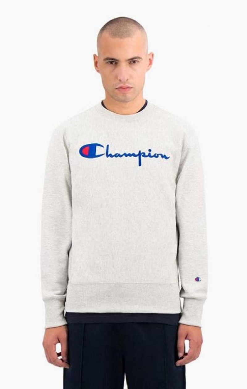 Sweats Champion Script Logo Reverse Weave Sweatshirt Homme Grise | 0942-TYHUV