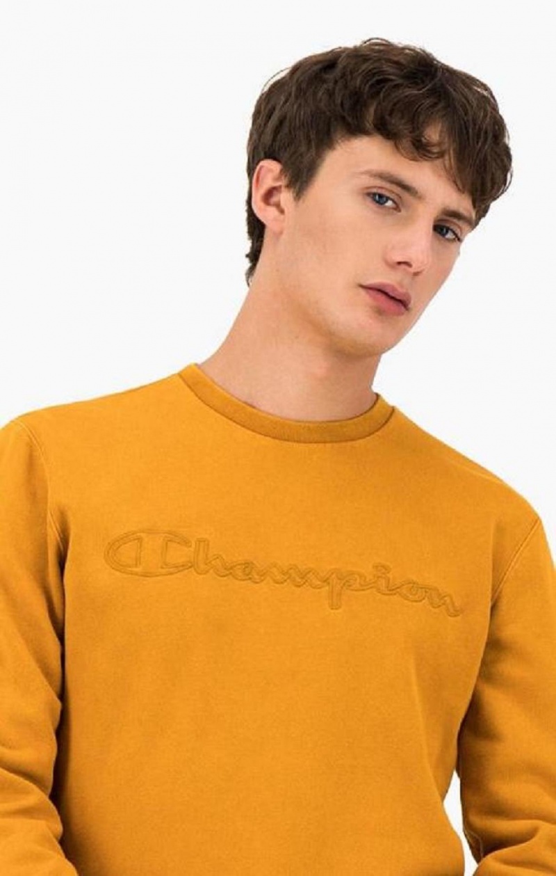 Sweats Champion Script Logo Reverse Weave Sweatshirt Homme Orange | 3108-HFCZW