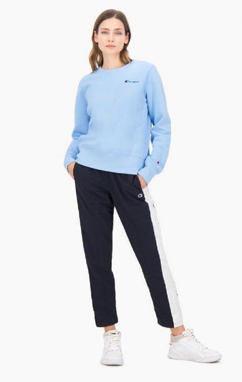 Sweats Champion Small Script Logo Reverse Weave Sweatshirt Femme Bleu Clair | 9574-OPFQS