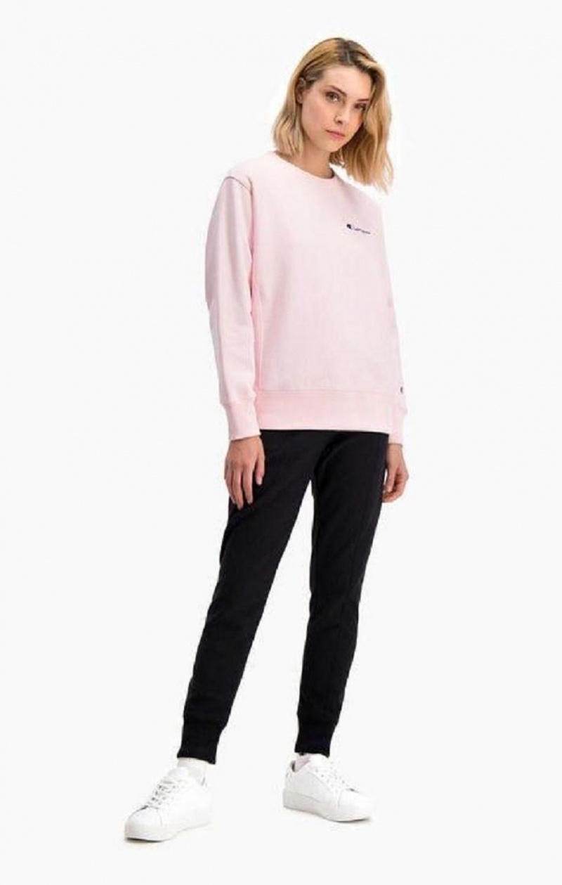 Sweats Champion Small Script Logo Reverse Weave Sweatshirt Femme Rose | 6480-JUAKN