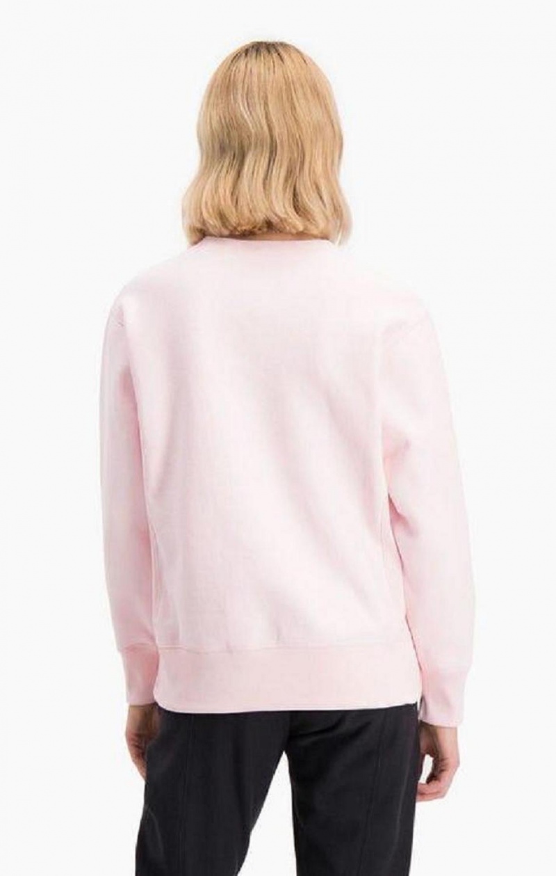 Sweats Champion Small Script Logo Reverse Weave Sweatshirt Femme Rose | 6480-JUAKN