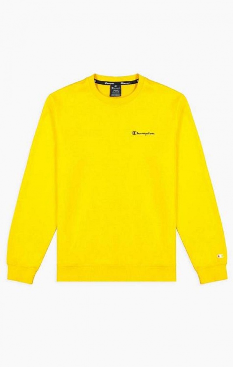 Sweats Champion Small Script Logo Sweatshirt Homme Jaune | 6240-HEATO