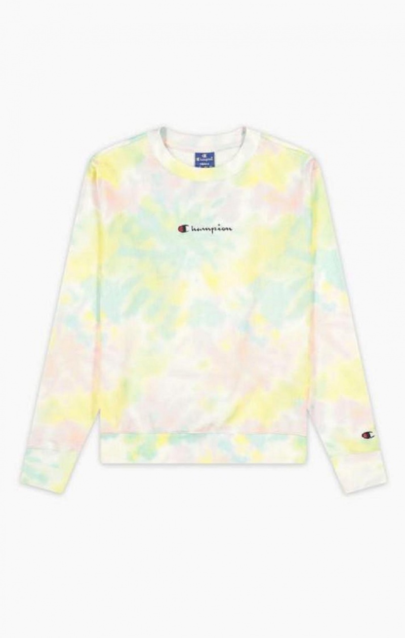 Sweats Champion Tie Dye Digital Print Sweatshirt Femme Corail | 0328-QKUPN