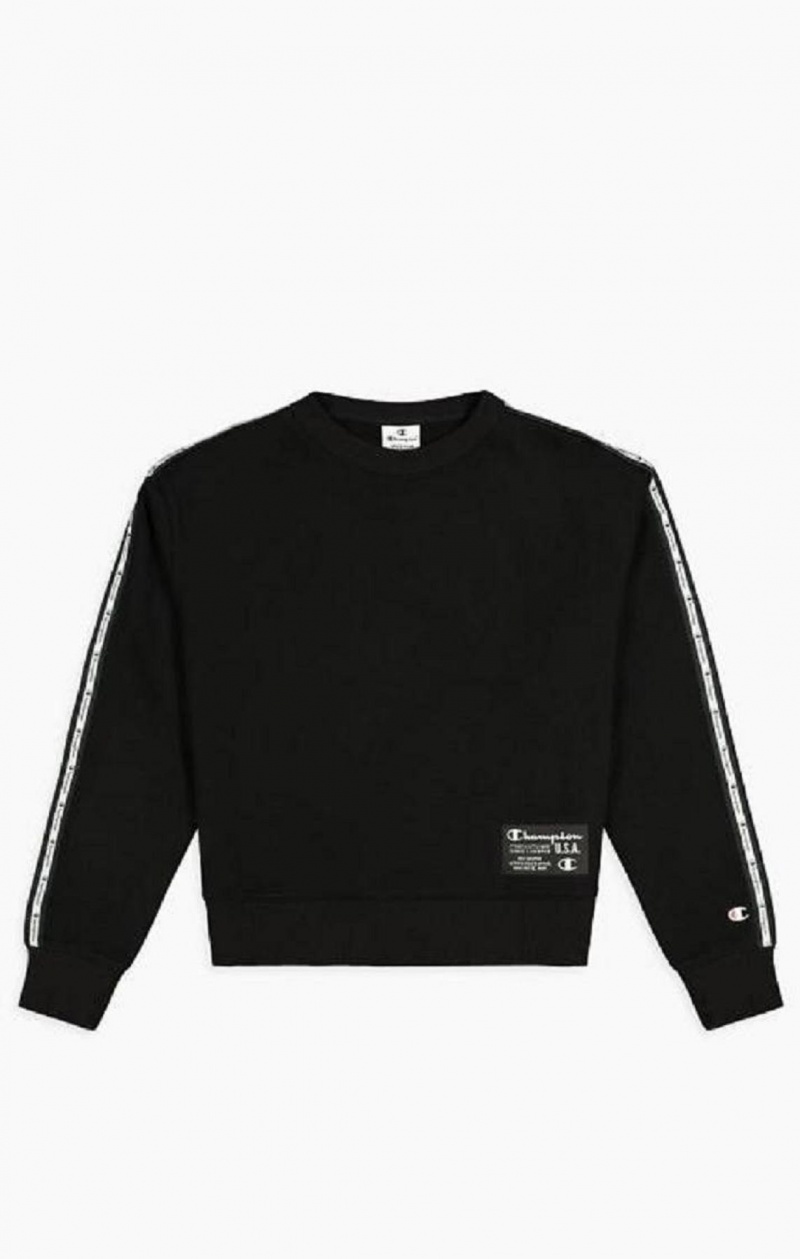 Sweats Champion USA Cropped Sweatshirt Femme Noir | 8097-LZFOY