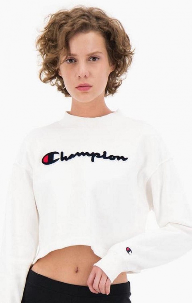 Sweats Champion Velvet Script Logo High Neck Sweatshirt Femme Rose | 8937-DWOQR