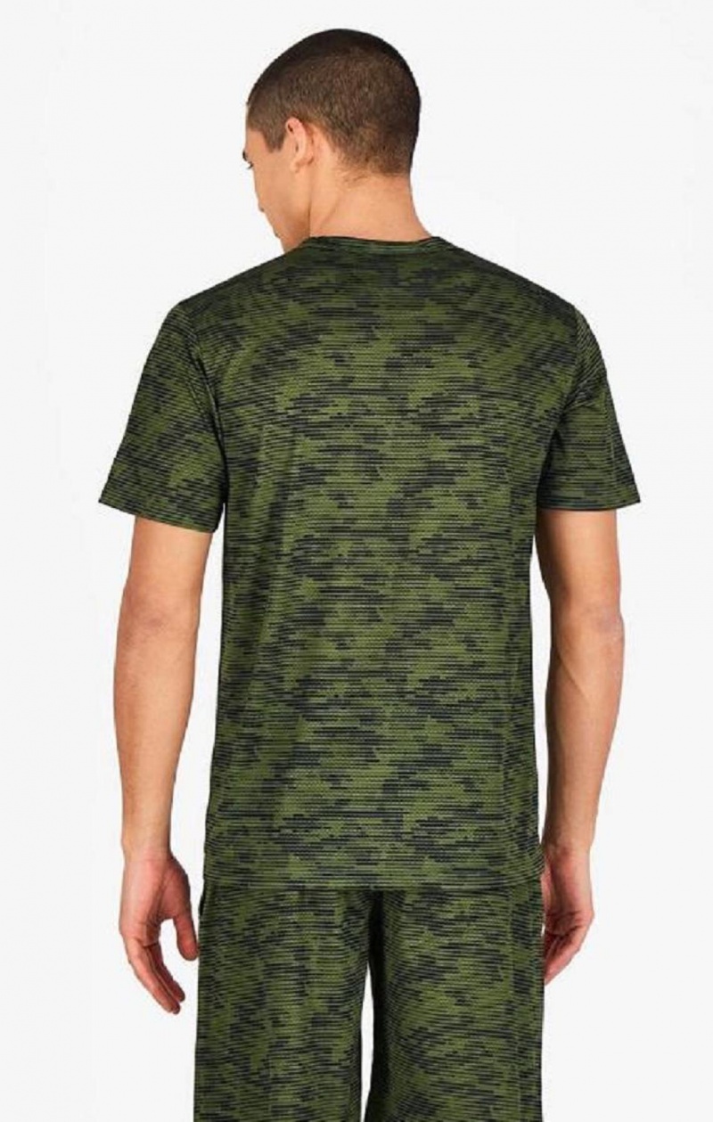 T Shirts Champion Camo Quick Dry Course T-Shirt Homme Vert | 9760-MNSOQ