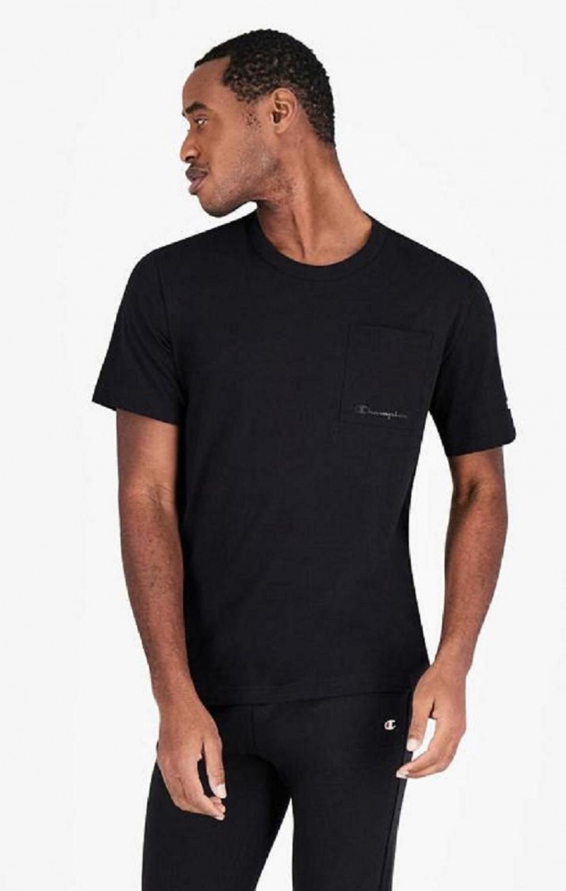 T Shirts Champion Chest Pocket T-Shirt Homme Noir | 0681-HLGUX