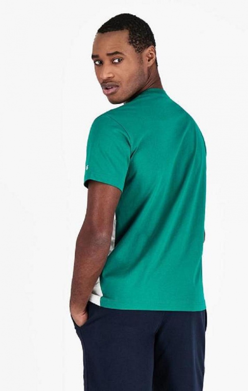 T Shirts Champion Colour Block Script Logo T-Shirt Homme Vert Clair | 2413-NLWXZ