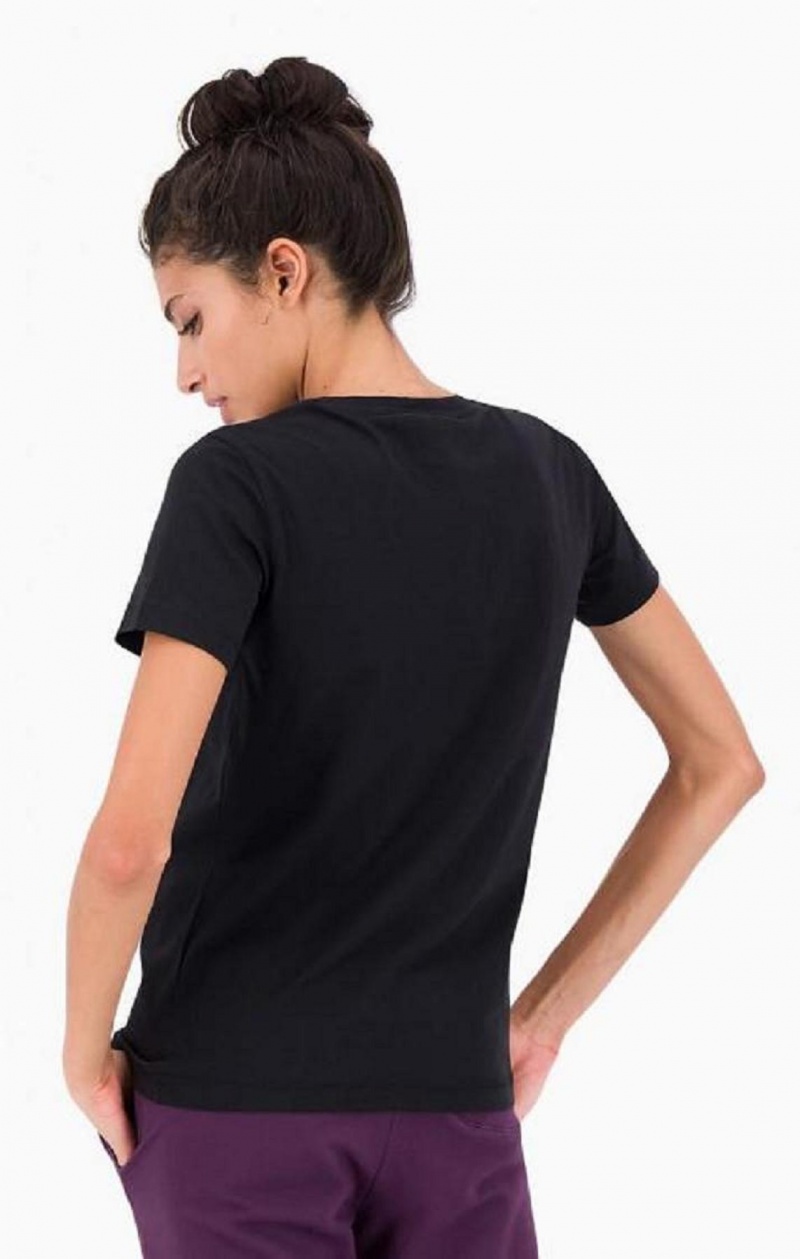 T Shirts Champion Contrast Script Logo T-Shirt Femme Noir | 4501-BKGUX