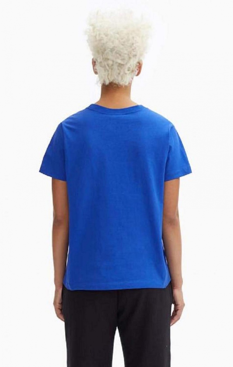 T Shirts Champion Crew Neck T-Shirt Femme Bleu | 5279-NGLAF