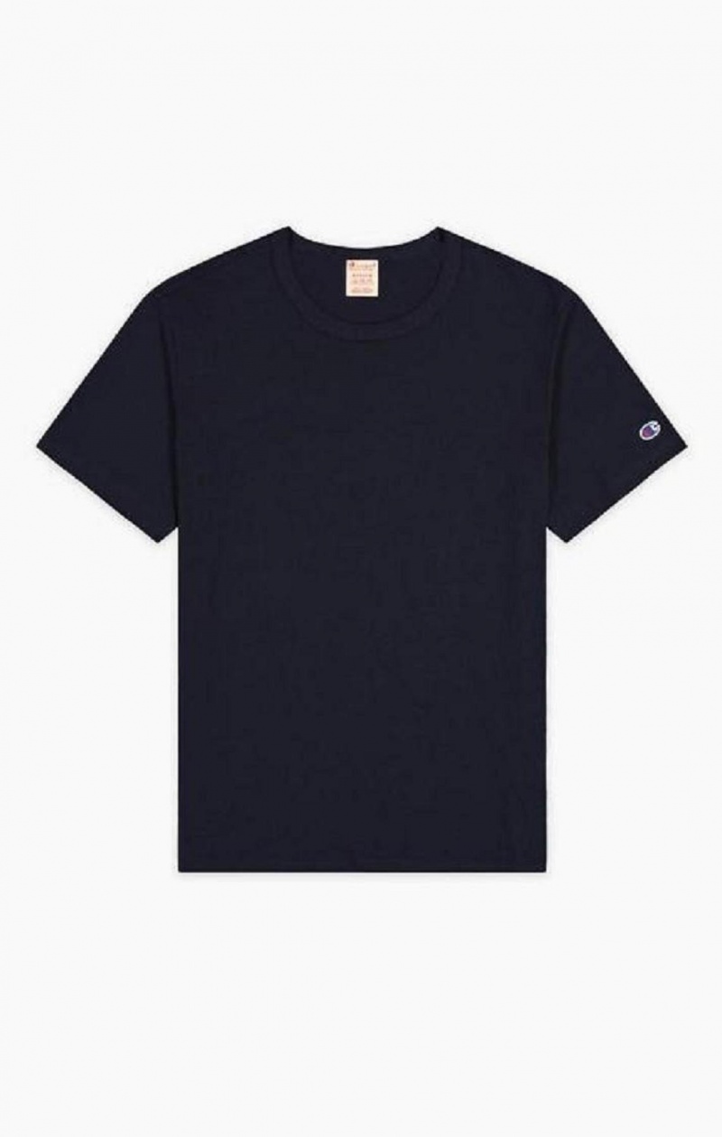 T Shirts Champion Crew Neck T-Shirt Homme Bleu Foncé | 5197-LYUSE