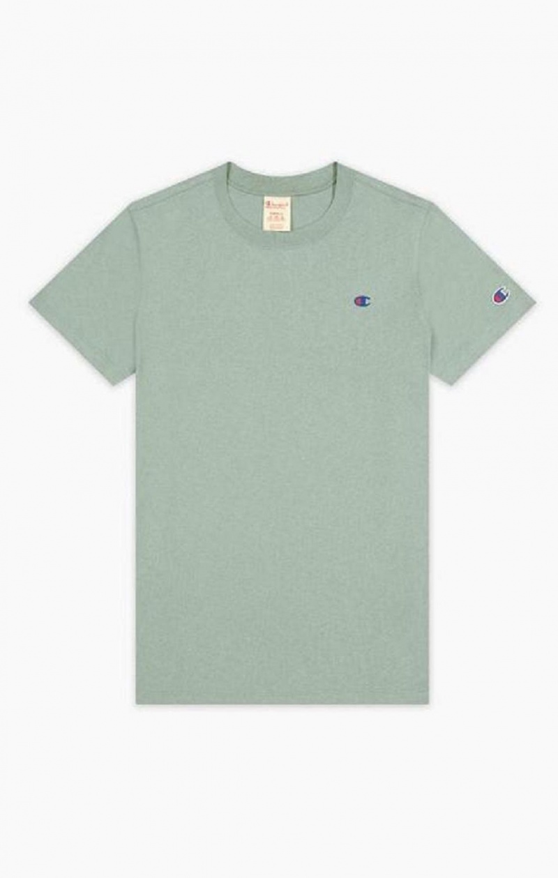 T Shirts Champion Crewneck C Logo T-Shirt Femme Vert | 5897-YLTPV