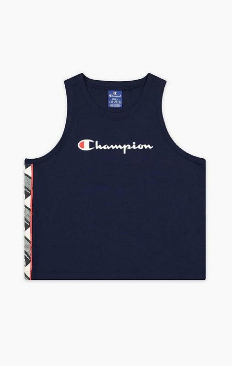 T Shirts Champion Jacquard Logo Tape Tank Top Femme Turquoise Foncé | 7213-XFWLM