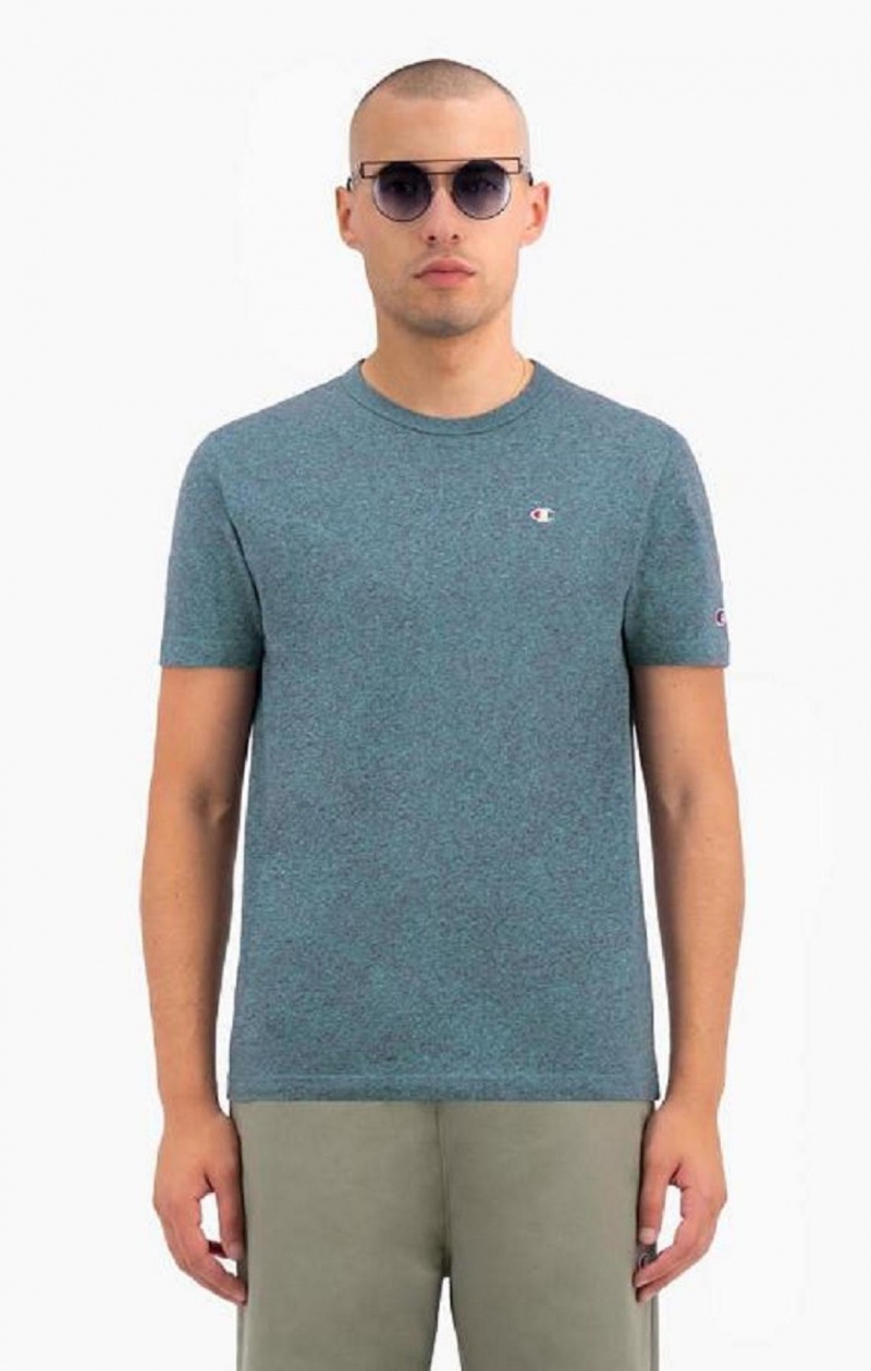 T Shirts Champion Jaspé Crew Neck T-Shirt Homme Turquoise | 2546-BCPDE