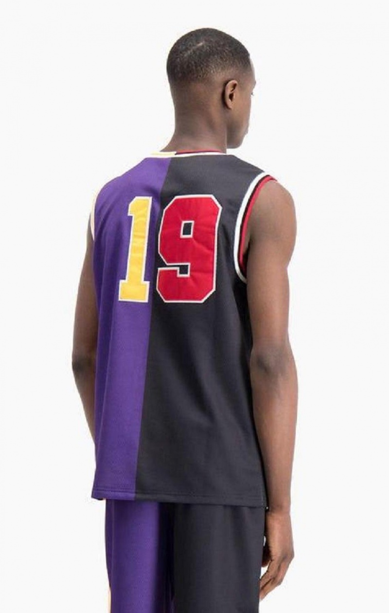 T Shirts Champion NBMIX Patchwork 'Champion 19' Basketball Homme Noir Violette | 2958-ETDBG