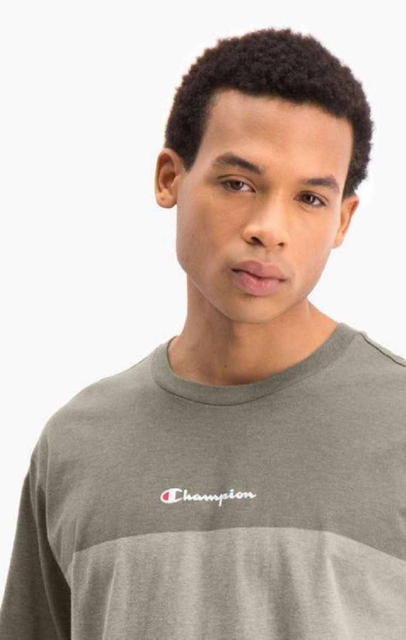 T Shirts Champion Ombré Panelled T-Shirt Homme Vert | 4087-TIKYF