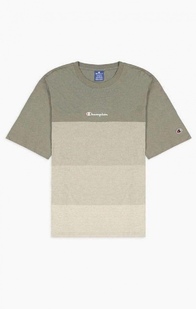 T Shirts Champion Ombré Panelled T-Shirt Homme Vert | 4087-TIKYF