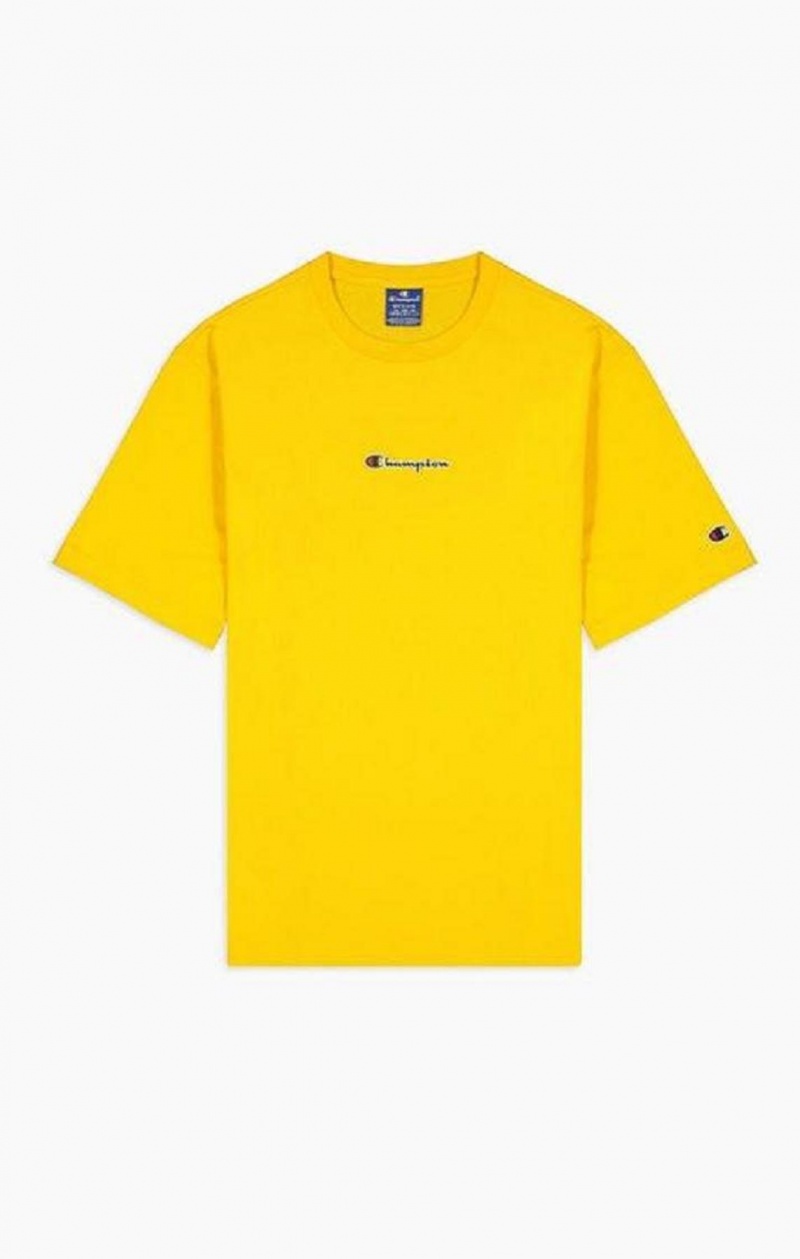 T Shirts Champion Oversized Script Logo Print T-Shirt Homme Doré | 2904-SILPU