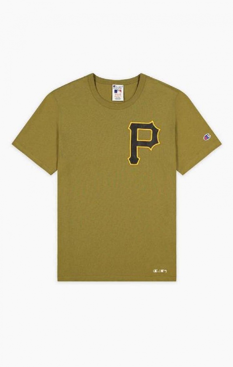 T Shirts Champion Pittsburgh MLB T-Shirt Homme Vert Olive Vert | 6023-BAJNW