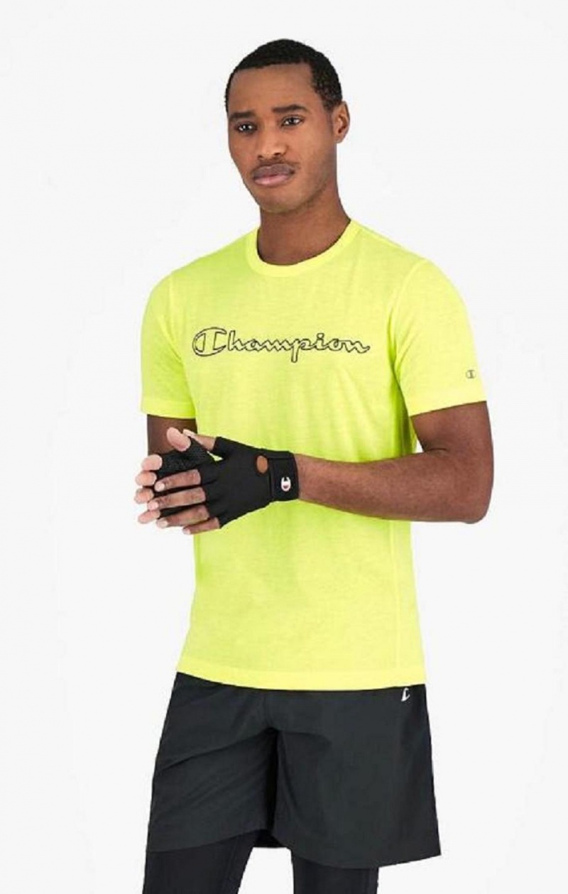 T Shirts Champion Quick Dry Triblend Course T-Shirt Homme Jaune | 6917-MOPSC