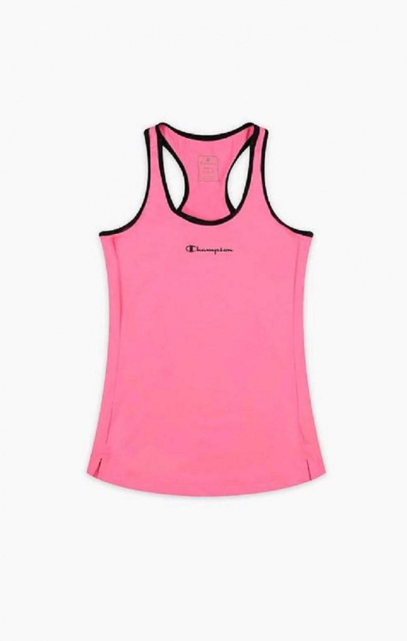 T Shirts Champion Script Logo Course Vest Femme Fushia | 8693-VPUAI