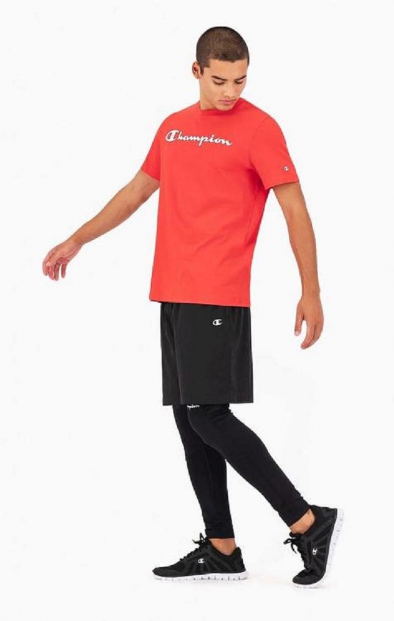 T Shirts Champion Script Logo Jersey T-Shirt Homme Rouge | 7359-MLXVQ