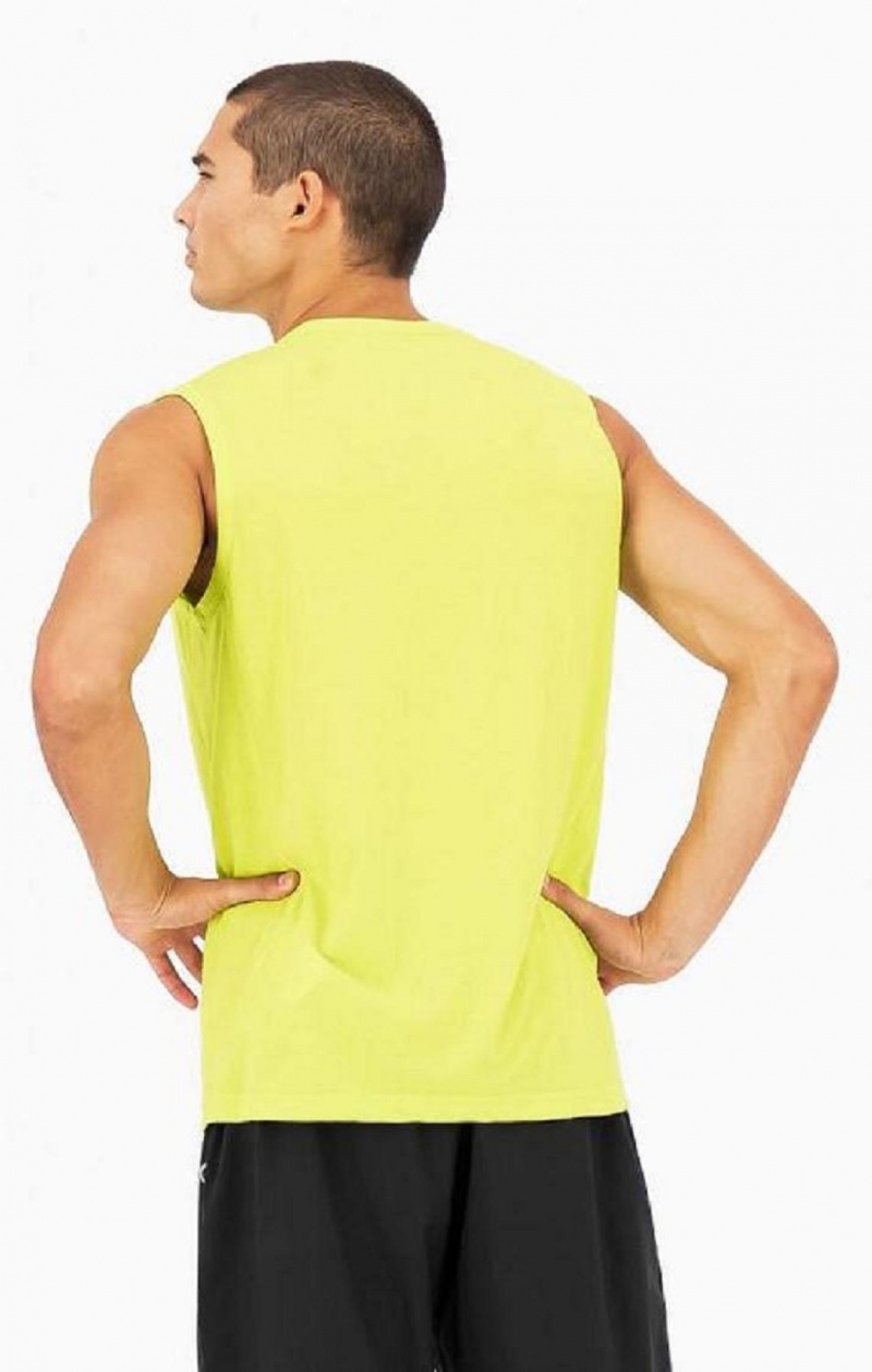 T Shirts Champion Script Logo Print Jersey Tank Top Homme Vert Olive Vert | 6845-SBPAY