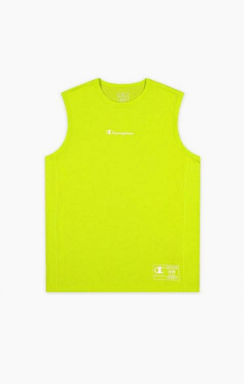 T Shirts Champion Script Logo Print Jersey Tank Top Homme Vert Olive Vert | 6845-SBPAY