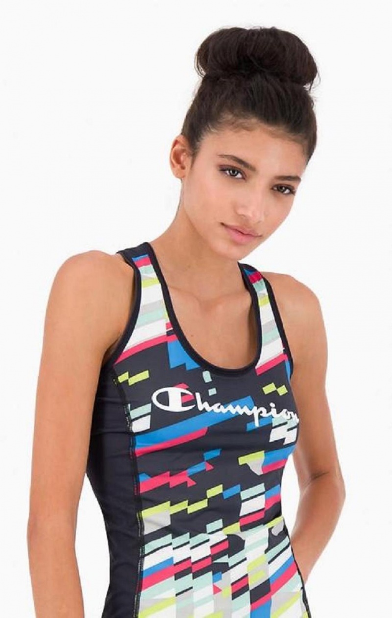 T Shirts Champion Script Logo Tank Top Femme Noir | 5029-JBRXA