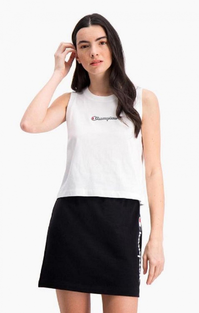 T Shirts Champion Script Logo Tank Top Femme Blanche | 7596-VYTXE