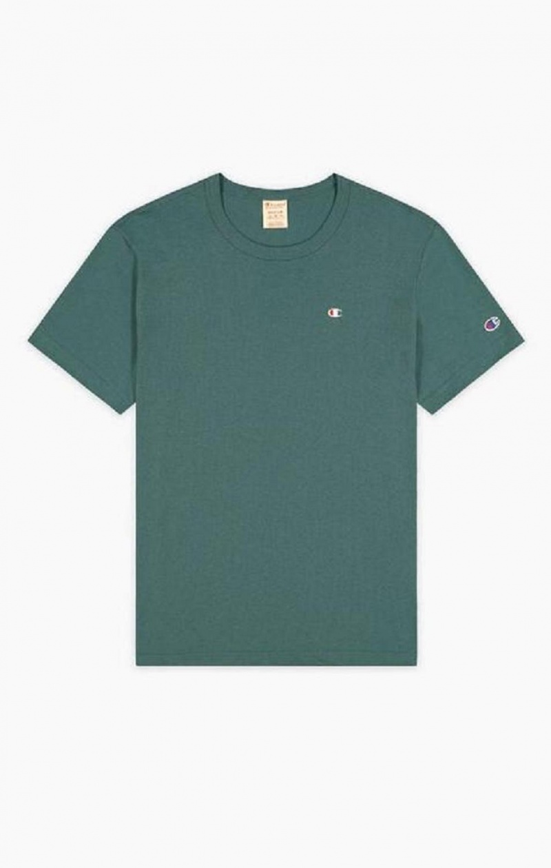 T Shirts Champion Small C Logo T-Shirt Homme Vert | 2348-OMRLS