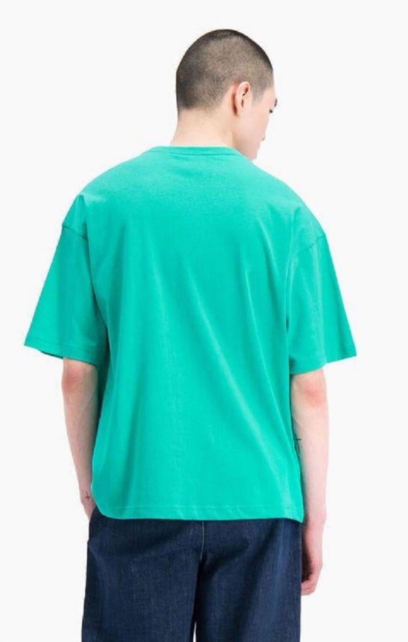 T Shirts Champion Small Script Logo T-Shirt Homme Turquoise | 9213-VYPZN