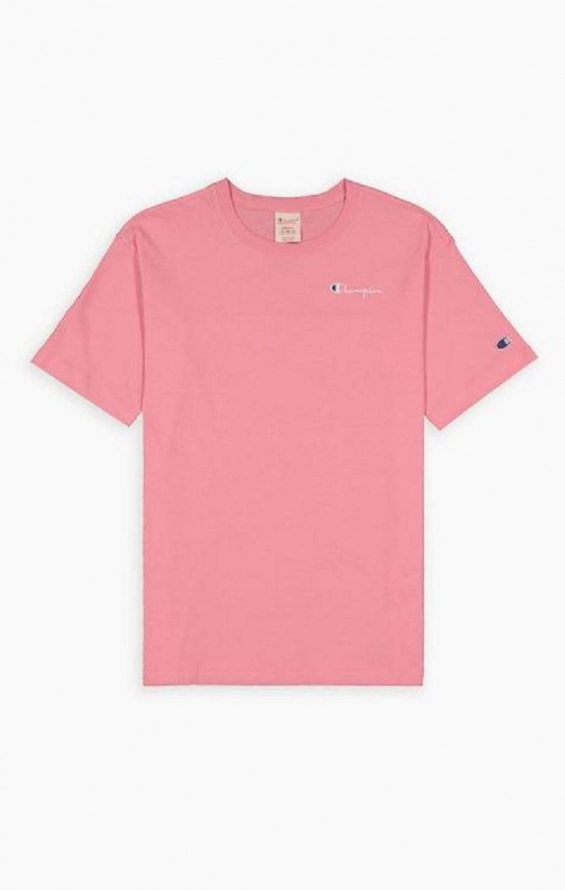 T Shirts Champion Small Script Logo T-Shirt Femme Rose | 2547-QIUBH