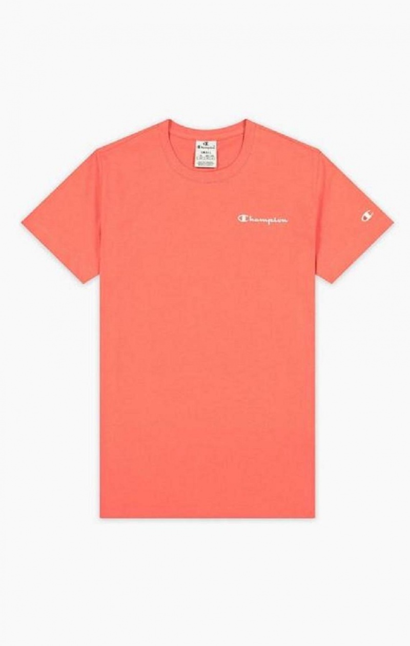 T Shirts Champion Small Script Logo T-Shirt Femme Corail | 8942-MELSF