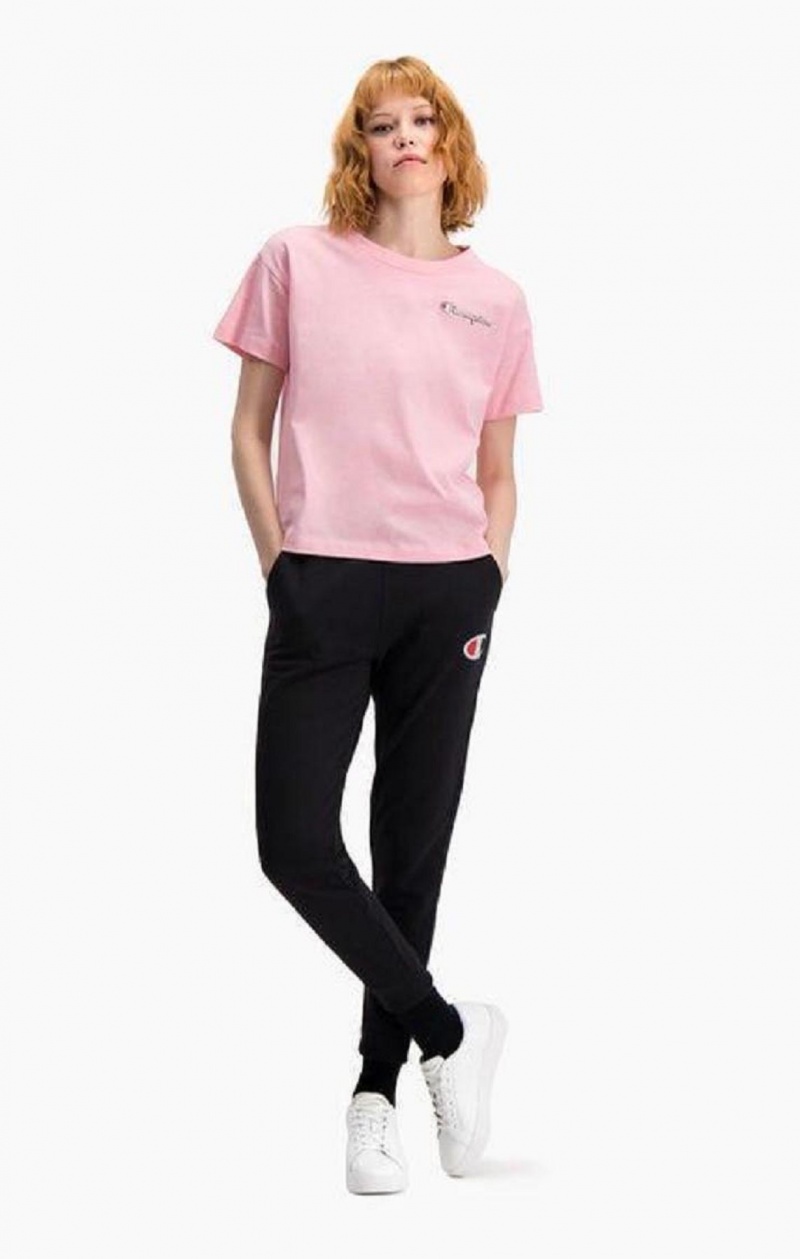 T Shirts Champion Small Script Logo T-Shirt Femme Rose | 1579-VCNPO