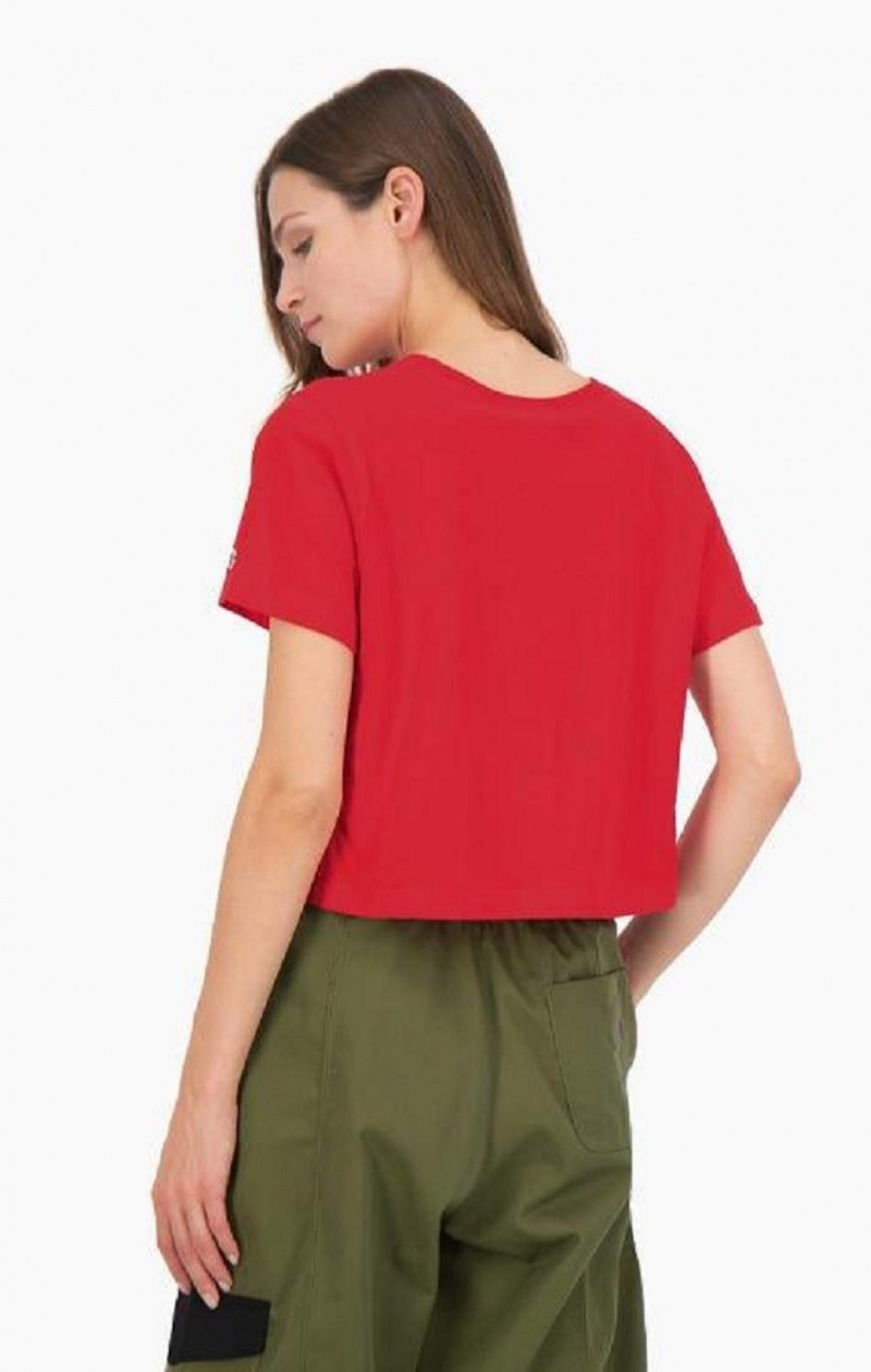 T Shirts Champion Statement Logo Detail Cropped T-Shirt Femme Rouge | 6950-MBLVO