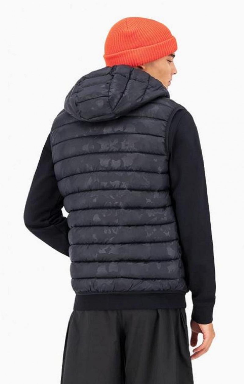 Vestes Champion Camo Script Logo Rembourré Gilet Homme Noir | 2581-VCMAG