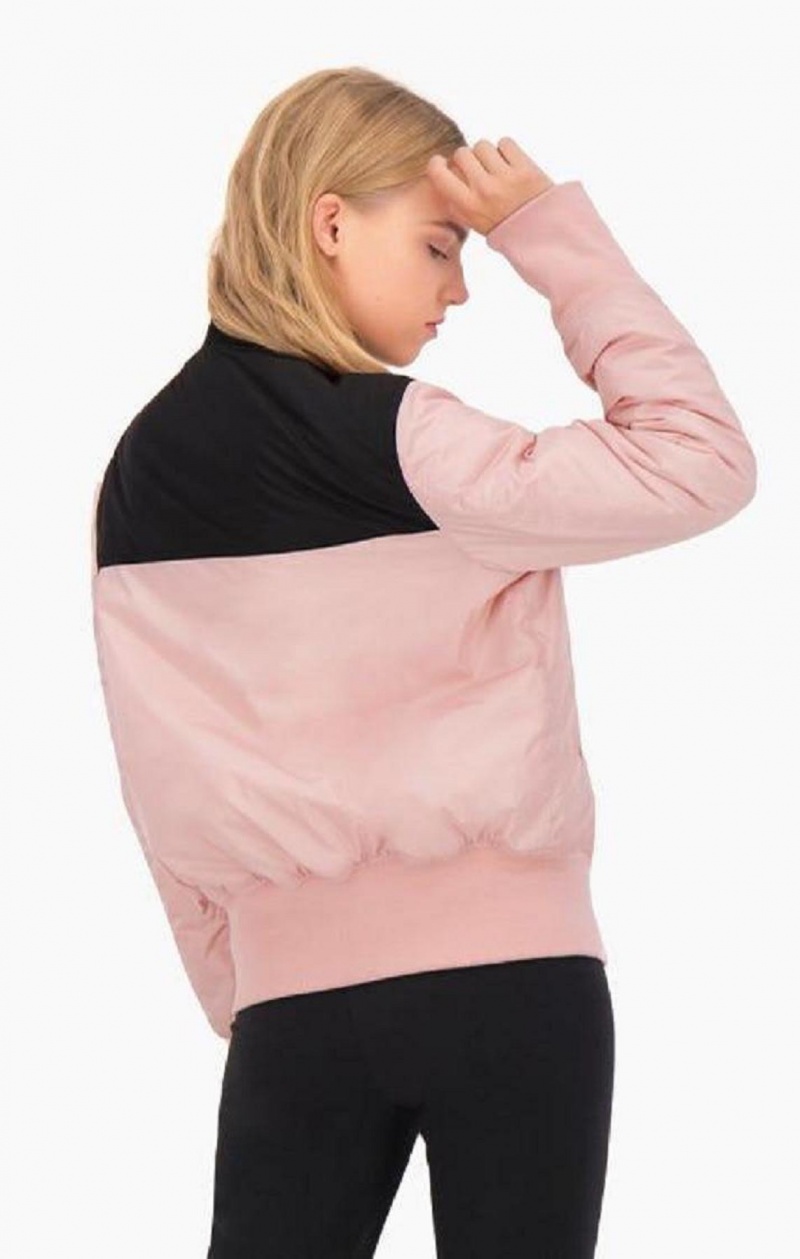 Vestes Champion Colour Block Bomber Jacket Femme Rose | 9325-EPHAQ