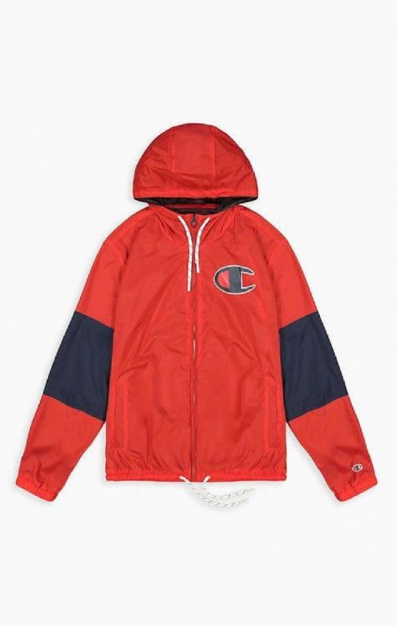 Vestes Champion Colour Block Sleeve C Logo Jacket Homme Rouge | 6051-QPBYW