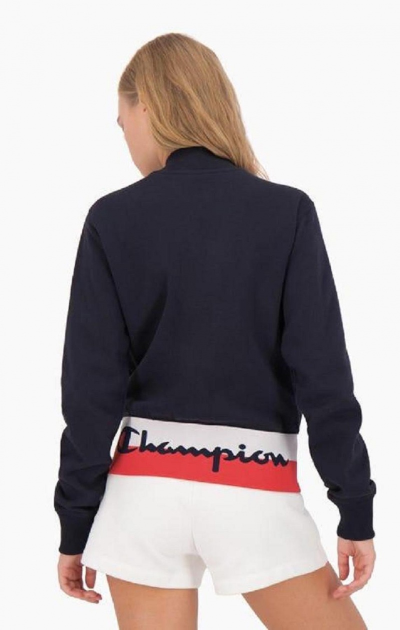 Vestes Champion Contrast Taille Script Logo Bomber Jacket Femme Turquoise Foncé | 0912-UVBSH