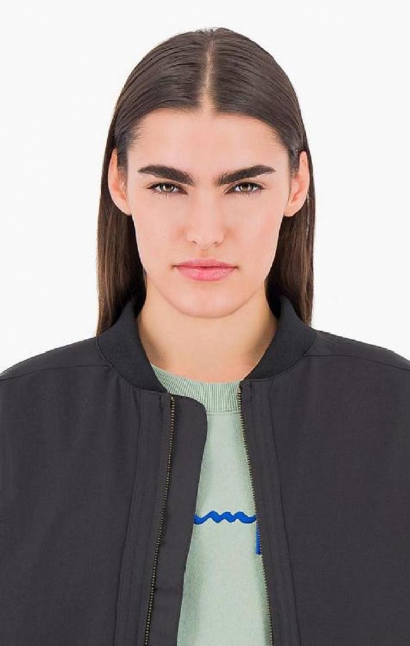 Vestes Champion Cropped Stretch Bomber Jacket Femme Noir | 4219-DILMW