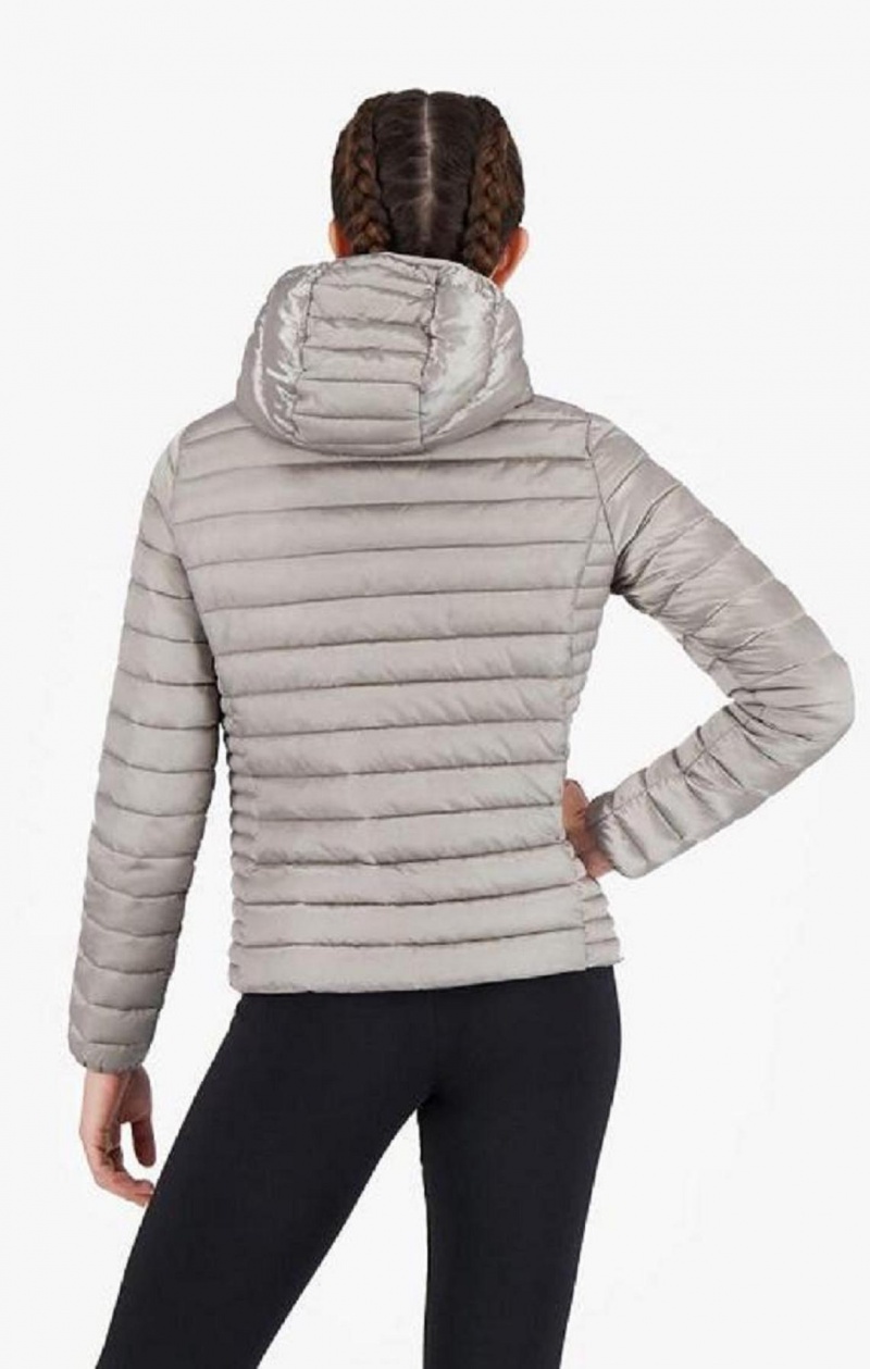 Vestes Champion Legere Rembourré Encapuchonné Jacket Femme Blanche | 4619-KFVNH