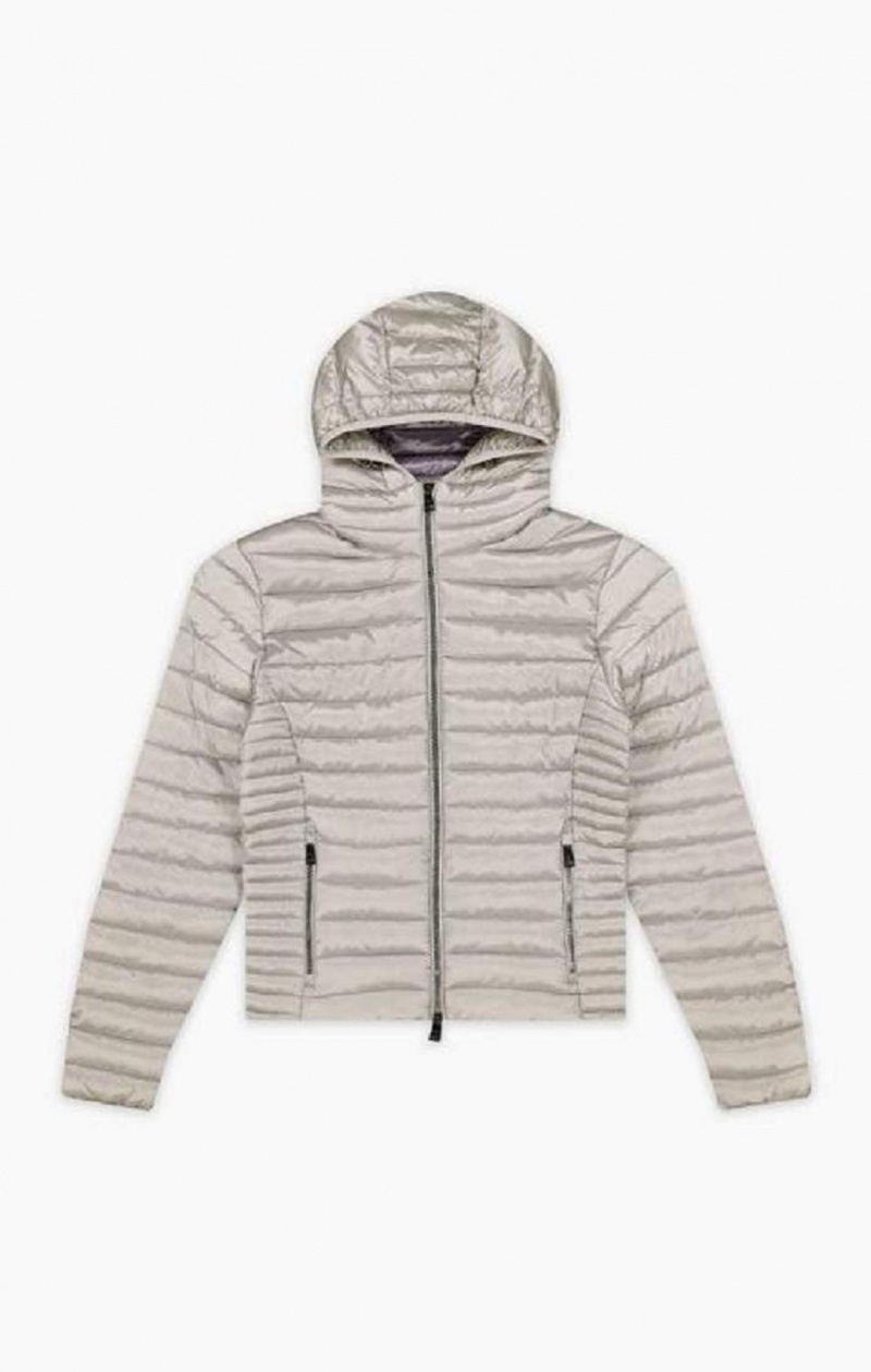 Vestes Champion Legere Rembourré Encapuchonné Jacket Femme Blanche | 4619-KFVNH