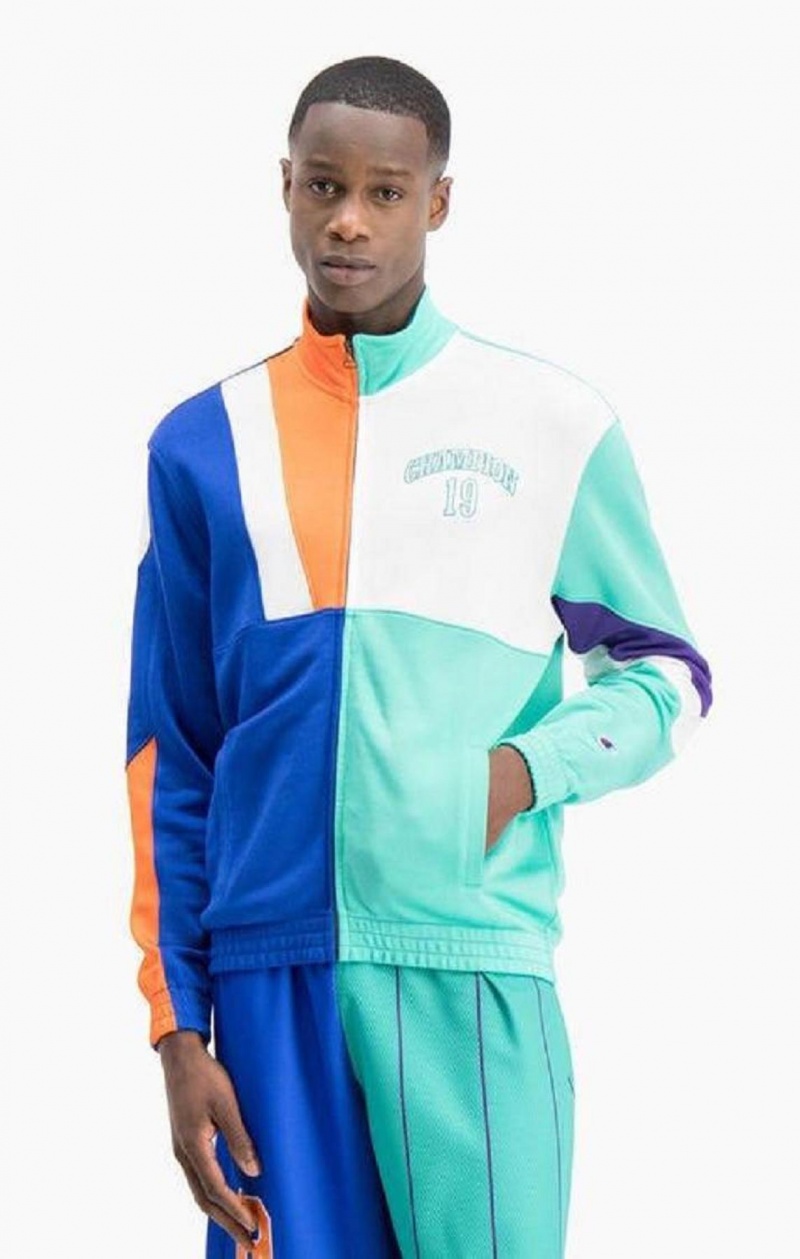 Vestes Champion NBMIX Patchwork 'Champion 19' Basketball Jacket Homme Bleu | 7412-JUGXQ